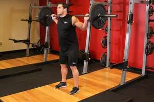Barbell back squat, start position