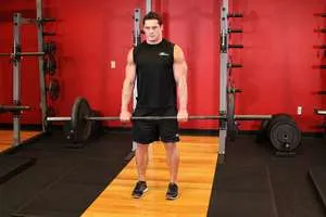 Romanian deadlift, end position